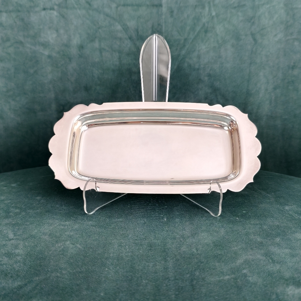Vintage Elegant Silver Plated Butter Dish